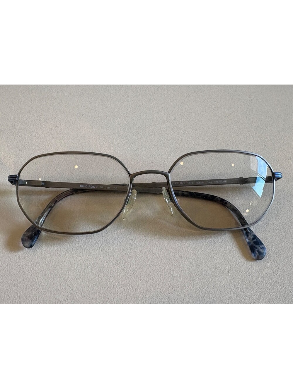 Vintage Australian Optical Gridiron 2 Eyeglasses Frame Matte Gunmetal 57-18-150